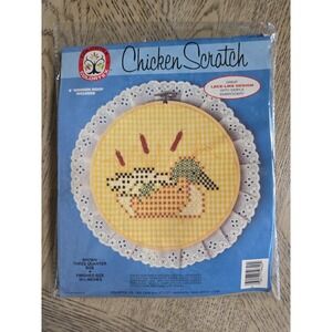 Vintage Cross Stitch Chicken Scratch Kit Embroidery Duck New Colortex Lace New